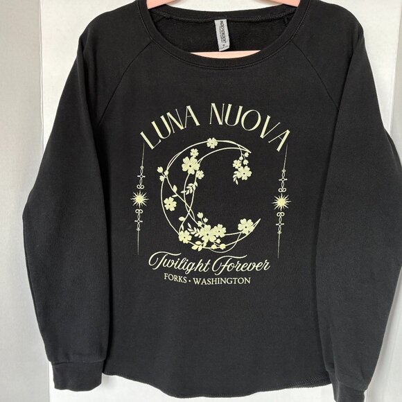 Independent Trading Company Sweaters - Luna Nuova Twilight Forever Forks WA Sweatshirt Small Black Graphic Pullover
